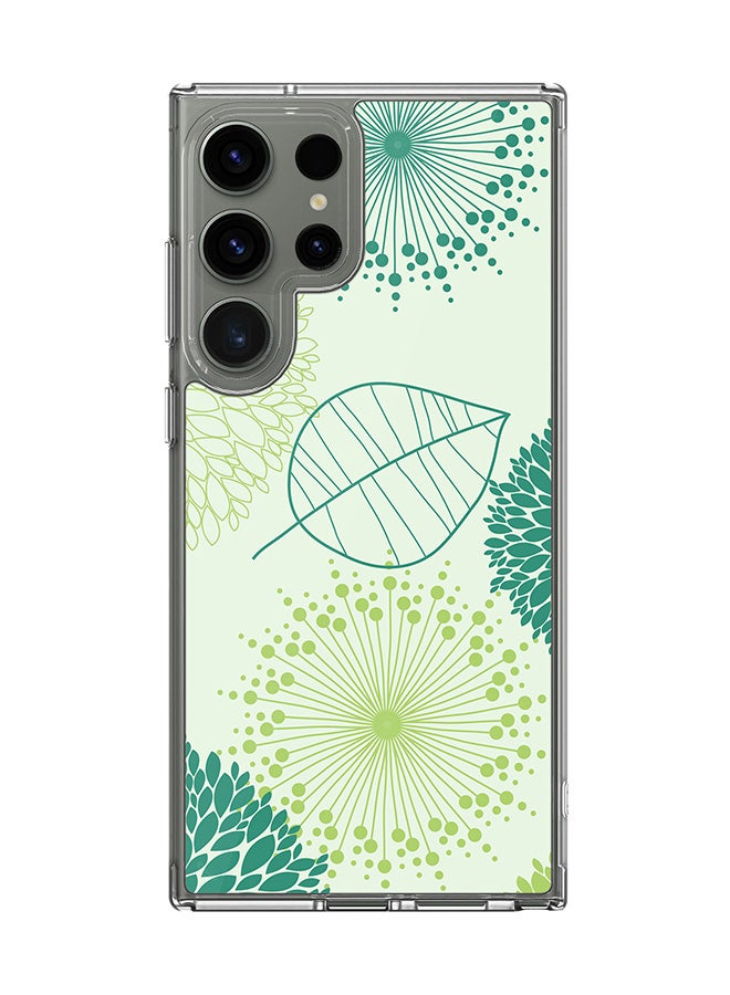 Stylizedd Classic Clear Case for Samsung Galaxy S25 Ultra , Hybrid Soft Case Flexible Edges TPU PC Gel Thin Transparent Cover - Single Leaf Full Print - Image 1