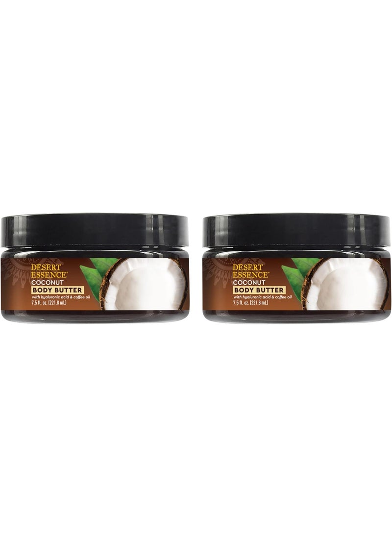 DESERT ESSENCE - Desert Essence Coconut Body Butter 75oz Hyaluronic Acid  Coffee Oil Deeply Moisturizing and Nourishing Antioxidant Rich Moisture Rich Botanicals Coconut Oil  Moringa Oil - Image 1