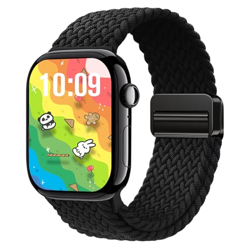 pupvus Braided Magnetic Bands Compatible with Kids Apple Watch Band, Adjustable for Small Wrist | Compatible with Series 1-10/SE/Ultra | 38/40/41/42/44/45mm/46mm/49mmSoft & Durable Replacement Strap - Image 1