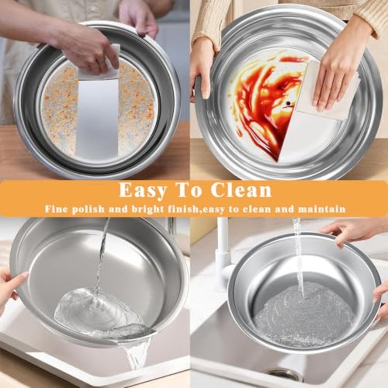 Chafing Dish Buffet Set, 4.5 Liter, Stainless Steel Buffet Set, Round Catering Warmer with Lid Water Tray Holder Fuel Rack Lid Shelf Spoon for Any Party 2 Pcs - Image 4