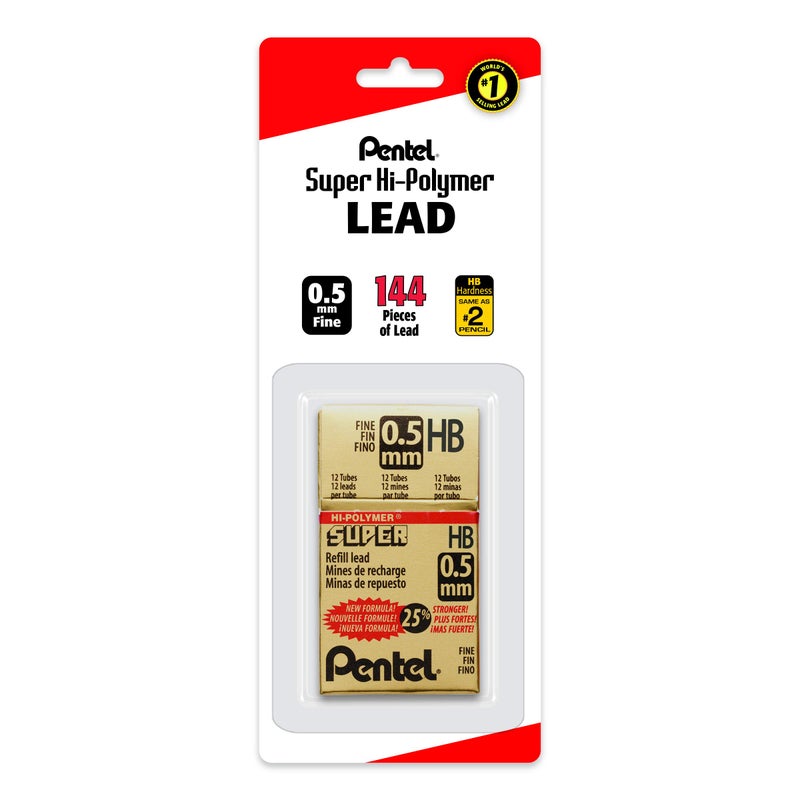 Pentel Super High-Polymer 0.5mm Lead Size, 12 Pack (C505BPHB-K6) - Image 5