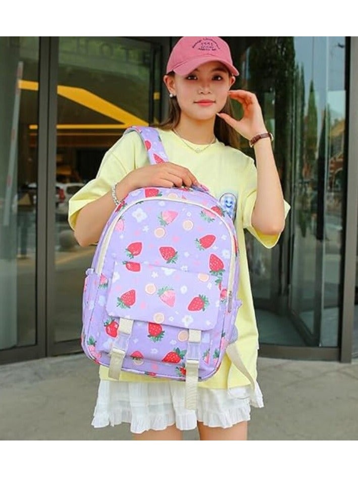 Cute and practical 3-piece wood school backpack set, shoulder bag and pencil case for kids and girls - Image 2
