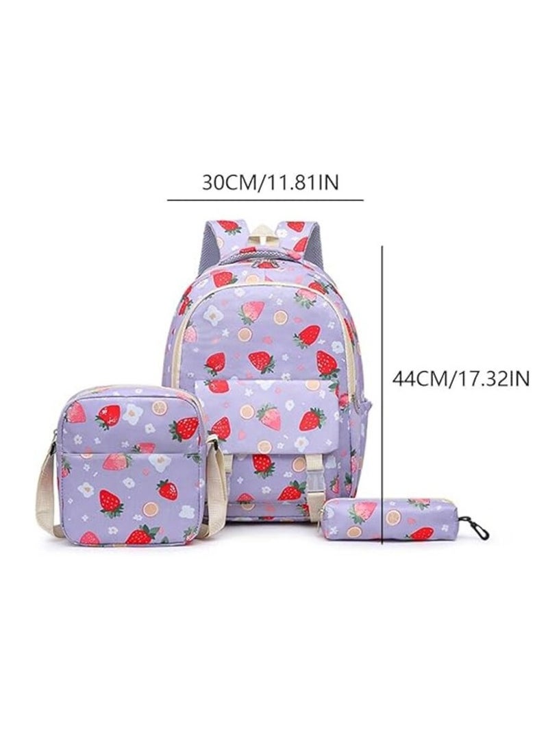 Cute and practical 3-piece wood school backpack set, shoulder bag and pencil case for kids and girls - Image 3