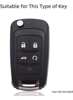Rubik Rubik 5 Buttons Soft TPU Key Fob Cover for GMC Chevrolet Camaro Cruze Equinox Malibu Sonic Terrain, Premium Remote Control Protection Shell Case - Black  - Image 3