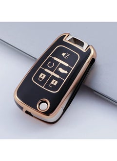 Rubik Rubik 5 Buttons Soft TPU Key Fob Cover for GMC Chevrolet Camaro Cruze Equinox Malibu Sonic Terrain, Premium Remote Control Protection Shell Case - Black  - Image 4