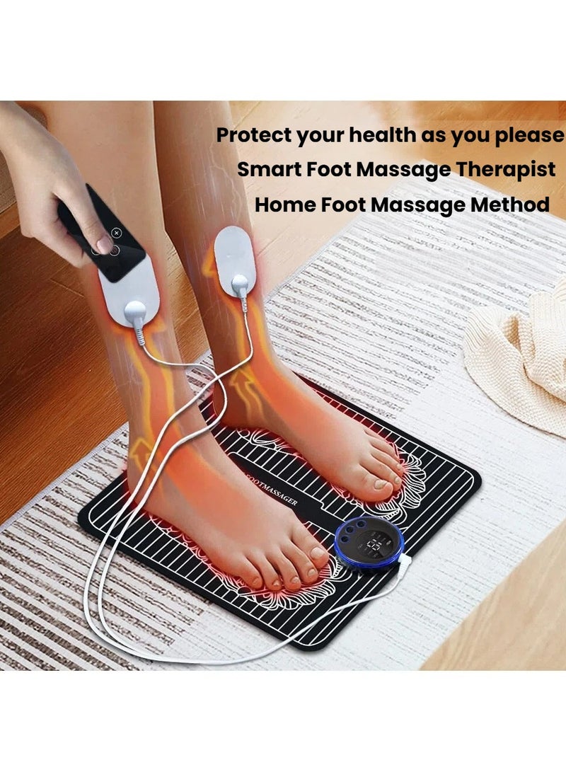 general Foot Massage Mat with Remote Control - 8 Modes 15-Min Timer USB Rechargeable Portable Electric Foot Massager Pad for Home Office Travel - Image 2