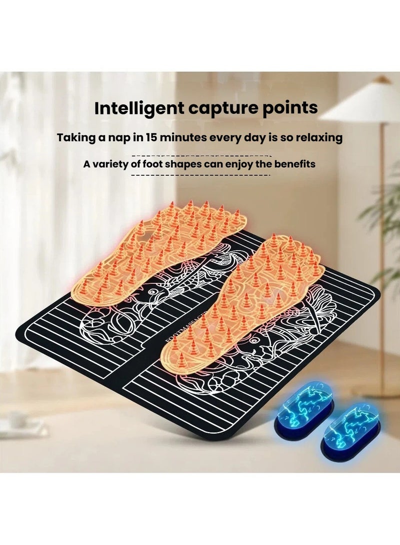general Foot Massage Mat with Remote Control - 8 Modes 15-Min Timer USB Rechargeable Portable Electric Foot Massager Pad for Home Office Travel - Image 3