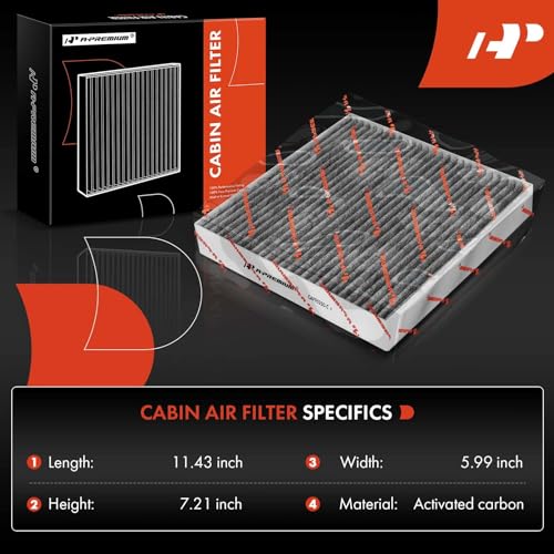 A-Premium فلتر هواء المقصورة A-Premium مع كربون مفعل متوافق مع جاكوار XF 2009-2015، XFR 2010-2015، XFR-S 2013-2015، XJ 2010-2019، XJR 2014-2017، XJR575 2018-2019 - Image 2