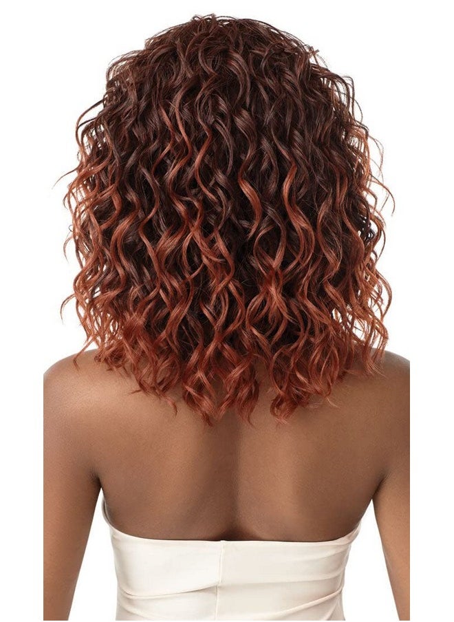 Outre - Synthetic Quick Weave Wet & Wavy Half Wig Loose Curl 18” (1B Off Black) - Image 1