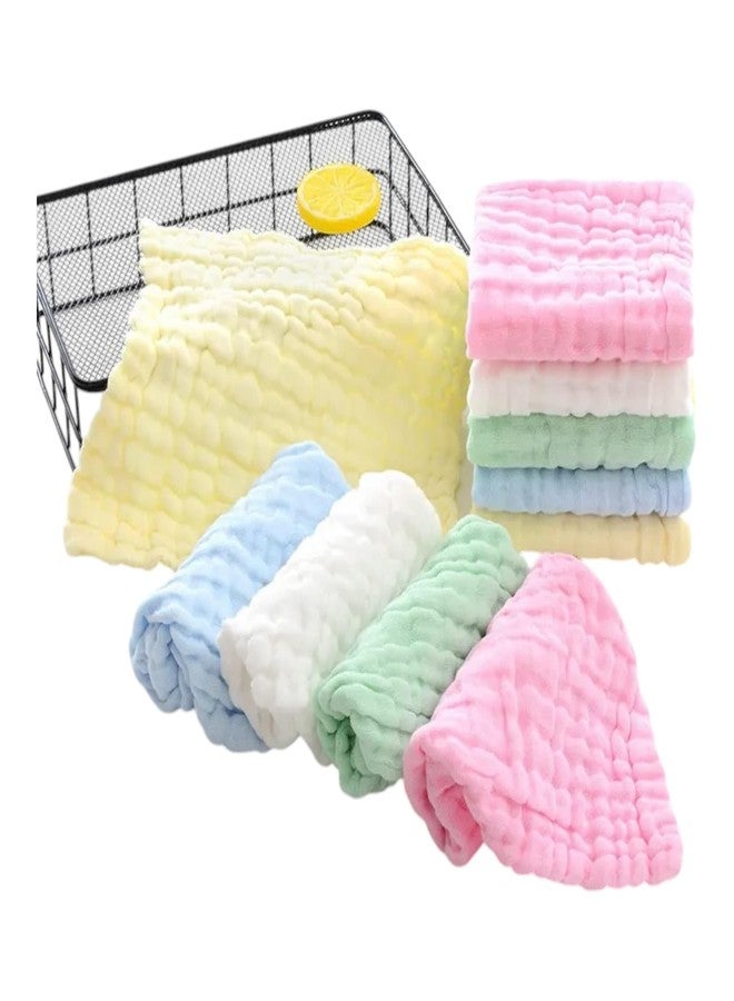 Tinnie Frenzy Premium Muslin Baby Burp Cloths – Ultra Soft & Absorbent, 6 Layers for Newborns & Infants – Pack of 5/10 – Baby Essentials for Baby Feeding (Plain Multicolor, Pack of 10) - Image 1