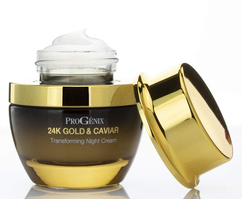ProGenix Retinol Night Cream With Hyaluronic Acid Skin Care Moisturizer Lotion 24kt Gold  Vegan Green Caviar For Diminishing Fine Lines Wrinkles  Dark Spots 1Oz