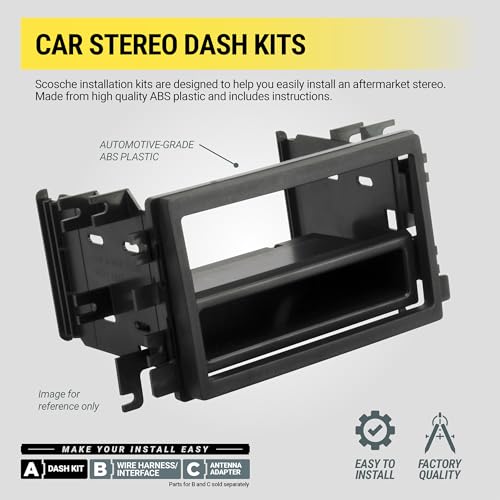 Scosche MA1537F Single DIN Radio Install Dash Kit Compatible with Select 1995-2003 Mazda Vehicles - Aftermarket Car Stereo Installation Kit with Pocket - Does Not Fit Double DIN - See Fit Guide Image - Image 3
