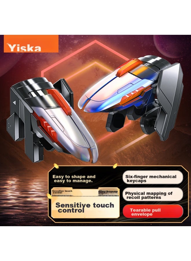 ISKA Yisika, Pubg Gadget, Four And Six-finger Mobile Game Peace Elite Physical Mechanical Button Auxiliary Gun Pressing Handheld Game Accessory, Clicker, Shoulder Keyboard, Specially Designed For Apple And Android, Yx64 - Image 1