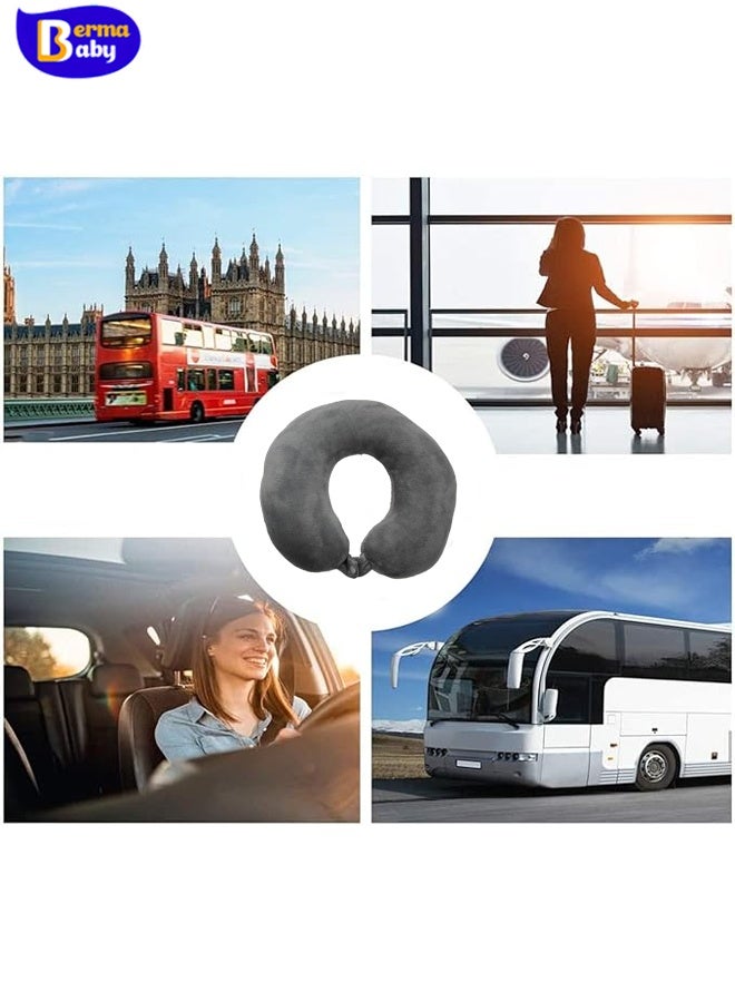 Berma Baby وسادة طائرة لدعم الرأس والرقبة، وسادة سفر، وسادة استراحة غداء المكتب، وسادة رقبة للسفر، وسادة على شكل حرف U للطائرة والسيارة، وسادة رقبة على شكل حرف U، مناسبة جدًا للسفر - Image 5