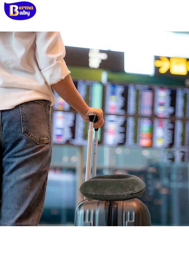 Berma Baby وسادة طائرة لدعم الرأس والرقبة، وسادة سفر، وسادة استراحة غداء المكتب، وسادة رقبة للسفر، وسادة على شكل حرف U للطائرة والسيارة، وسادة رقبة على شكل حرف U، مناسبة جدًا للسفر - Image 4