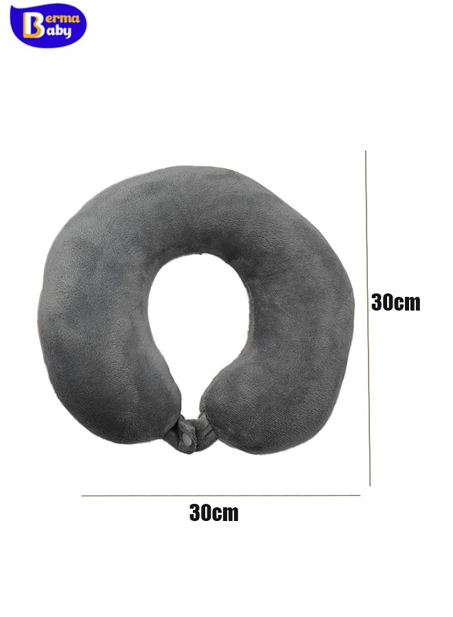 Berma Baby وسادة طائرة لدعم الرأس والرقبة، وسادة سفر، وسادة استراحة غداء المكتب، وسادة رقبة للسفر، وسادة على شكل حرف U للطائرة والسيارة، وسادة رقبة على شكل حرف U، مناسبة جدًا للسفر - Image 2