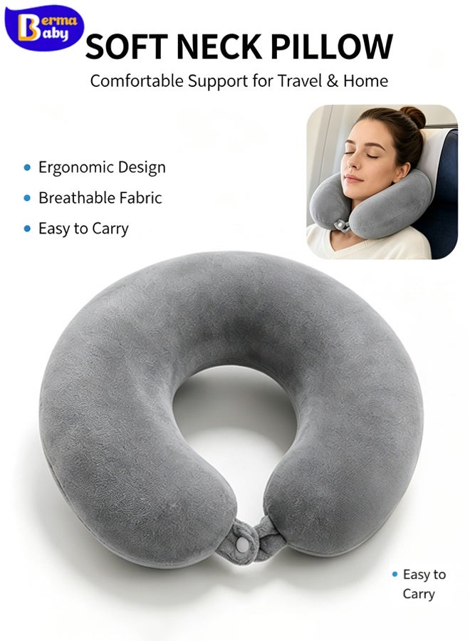 Berma Baby Head And Neck Support Airplane Pillow , Travel Pillow, Office Lunch Break Pillow, Travel Neck Pillow, Airplane Car U-Shaped Pillow, U-Shaped Neck Pillow, Very Suitable For Travel - Image 1