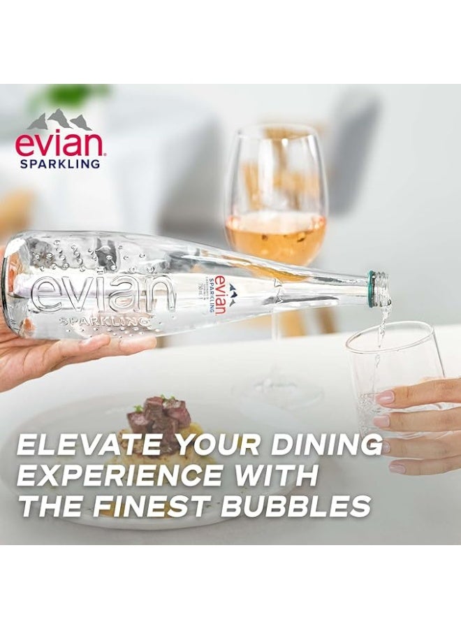 Evian Sparkling Natural Mineral Water 330ml Glass Bottles (Pieces of 20) - Image 2