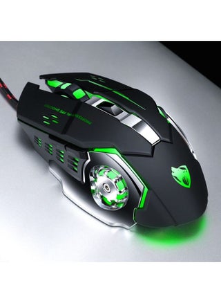 T-WOLF V6 USB Interface 6-Buttons 3200 DPI Wired Mouse Gaming Mechanical Macro Programming 7-Color Luminous Gaming Mouse, Cable Length: 1.5m( Macro Definition Audio Version Black Silver) - pzsku/Z13C41BBD0561E774BC69Z/45/_/1731446285/9b1a6d58-4bf4-4a5b-907a-33e8993d37a7