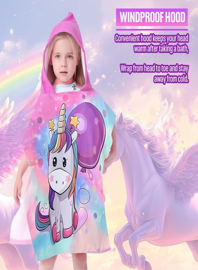TONY STARK Poncho Towel for Kids, Beach Towel with Hoodie, 60x60cm Travel Towel for 1-7 Years Girls and Boys, Soft Microfiber Sleeved Poncho (Magical Unicorn) - Image 5