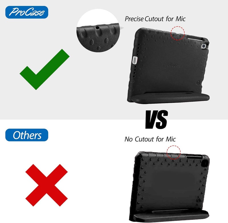 Procases Kids Case For Samsung Galaxy Tab A7 10.4" 2022 2020 Sm-T503/T500/T505/T507 , Shock Proof Convertible Handle Stand Cover Light Weight Kids Friendly Super Protective Case -Black - Image 4