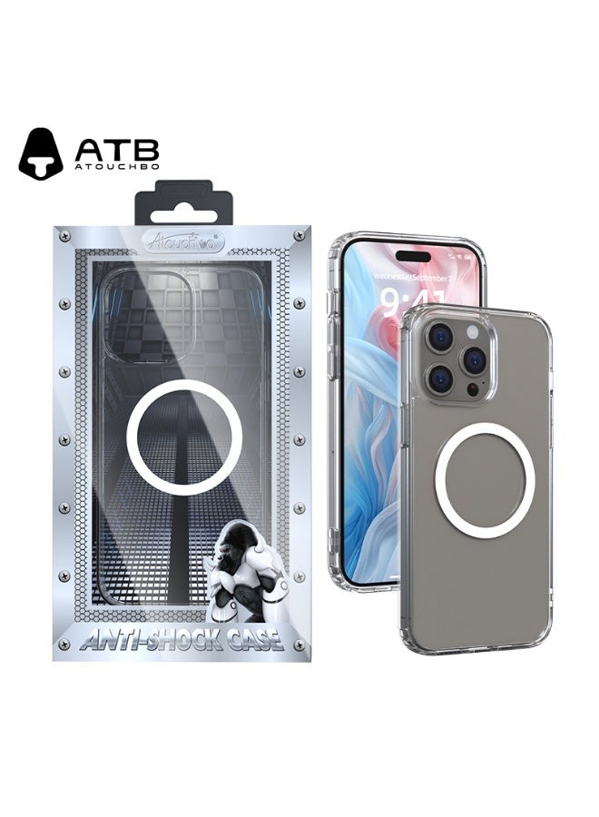 Atouchbo iPhone 15 plus Clear shockproof case with built-in magnetic ring for car mounts and magnetic holders Elegant lightweight cover with anti-yellowing protection. A premium clear phone case made of soft TPU and hard PC for strong protection against drops, bumps, and scratches. Comes with a magnetic ring holder, allowing perfect compatibility with magnetic car mounts and stands. Anti-yellowing coating keeps the case crystal clear for a long time. - Image 4