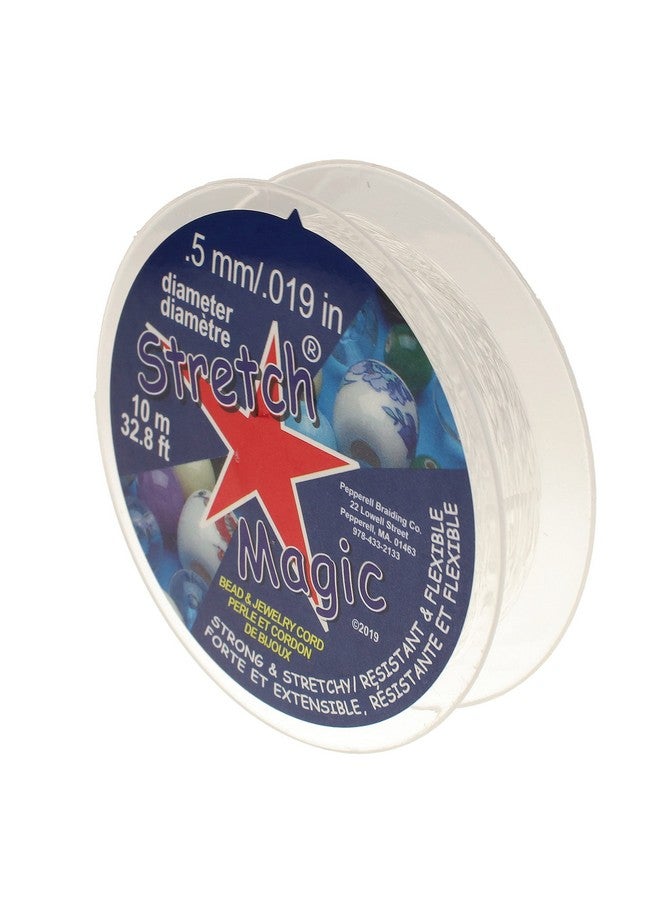 Stretch Magic Bead & Jewelry Cord - Strong & Stretchy, Easy to Knot - Clear Color - 0.5mm diameter - 10-meter (32.8 ft) spool - Elastic String for making beaded jewelry - Image 1
