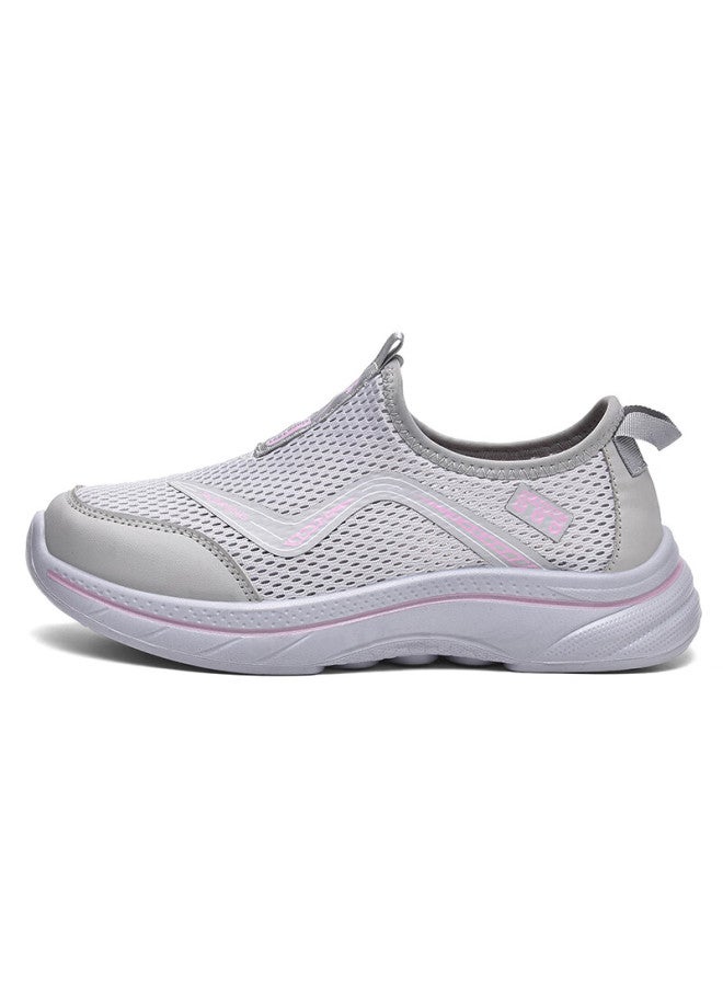 Double Star Eight Special Women's Breathable Summer Mesh Slip-on Casual Shoes Women's Lightweight Sports Shoes Soft Bottom Health Walking Shoes Gray Pink Size 38 - Image 4