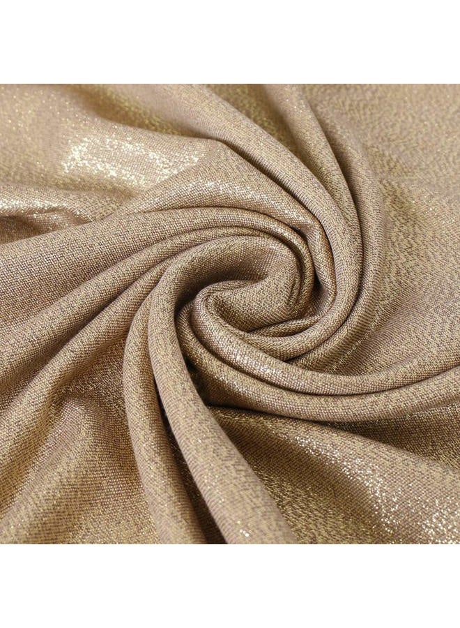 LMVERNA Women's Sparkling Metallic Soft Pashmina Shawls and Wraps Scarf in Solid Colors, Gold, M - Image 4