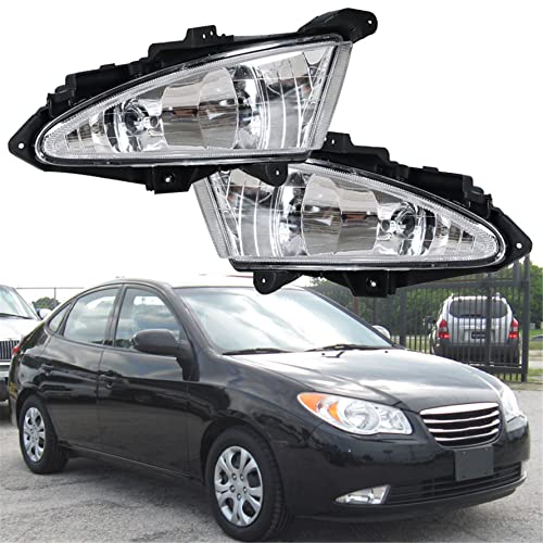 Silscvtt 2Pcs Fog Lights Assembly Replacement for Hyundai Elantra 2007-2010 with Bulbs Driving Fog Lights Lamp Kit Driver & Passenger Side - Image 1