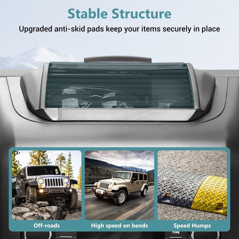 Dashboard Storage Organizer Tray For Jeep Wrangler JK JKU 2011-2018, Interior Dash Tray Box For Sahara, Sport And Rubicon - Image 5