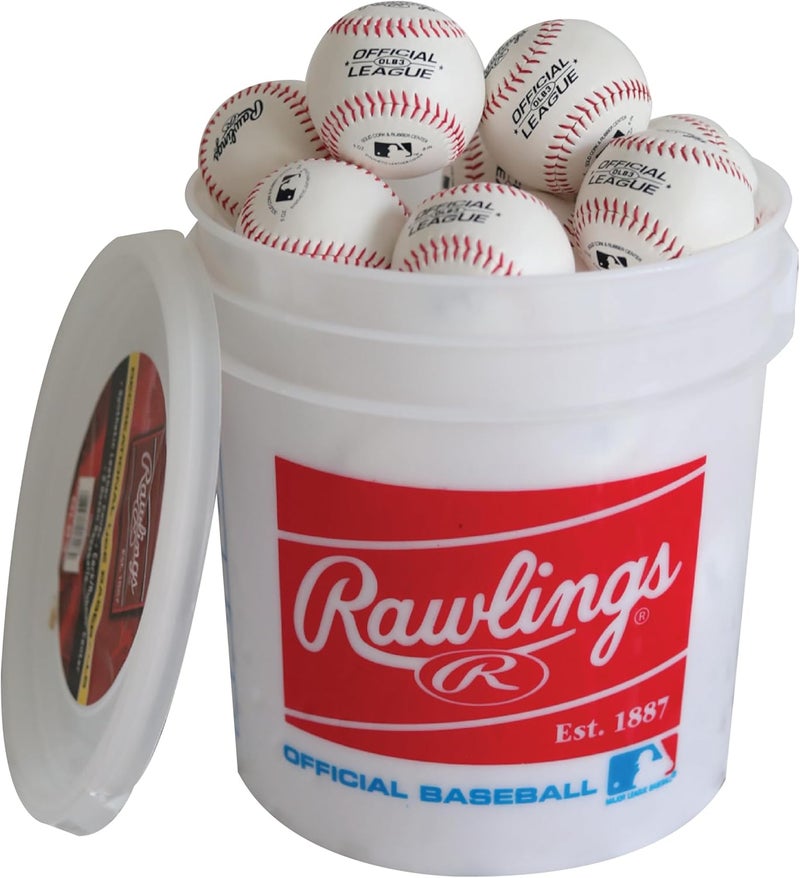 Rawlings | Official League Recreational Use Practice Baseballs | Youth/8U | OLB3 | Bucket | 24 Count - Image 1