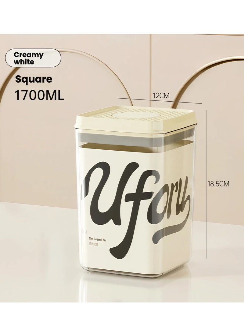 DC-ITECH Food Storage Containers Organiser & Cereal Storage Containers for Kitchen with VacuumLids Leak Proof Wide Mouth Vacuum Seal for Coffee Beans Fruit Spice Tea 1.7L - Image 1