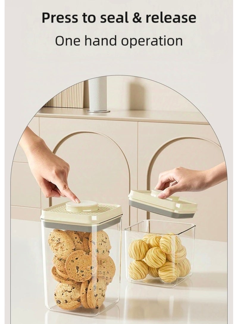 DC-ITECH Food Storage Containers Organiser & Cereal Storage Containers for Kitchen with VacuumLids Leak Proof Wide Mouth Vacuum Seal for Coffee Beans Fruit Spice Tea 1.7L - Image 2