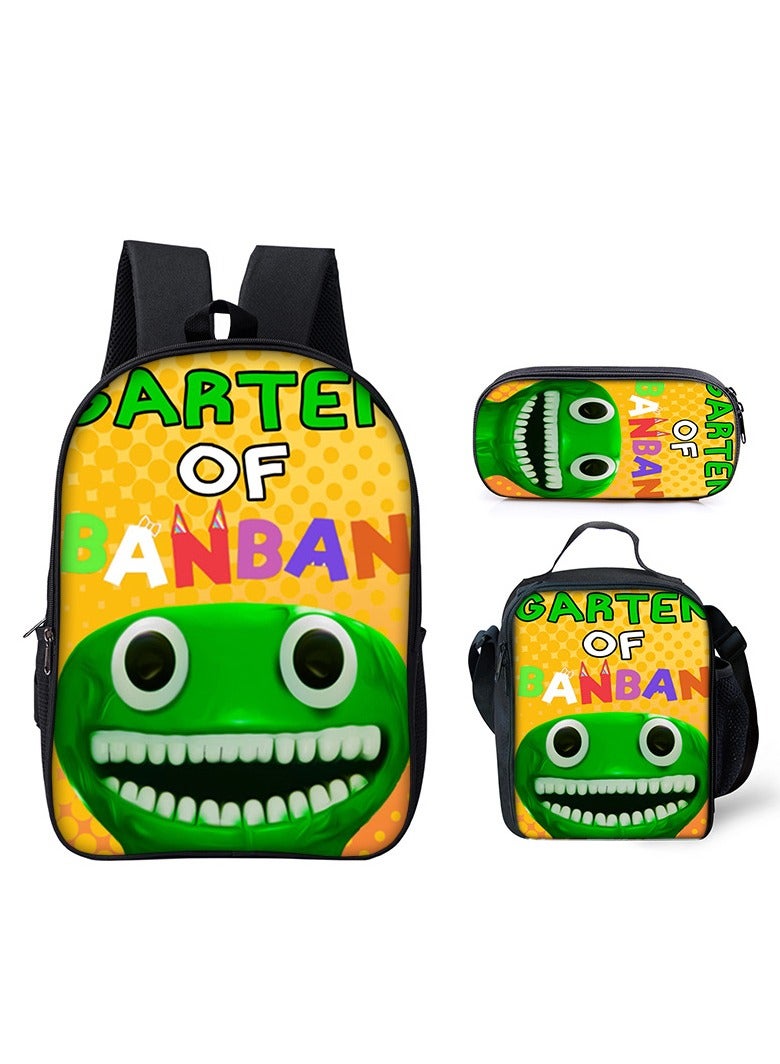 Cartoon Peripheral Pattern Student Backpack Three-piece Printed School Bag