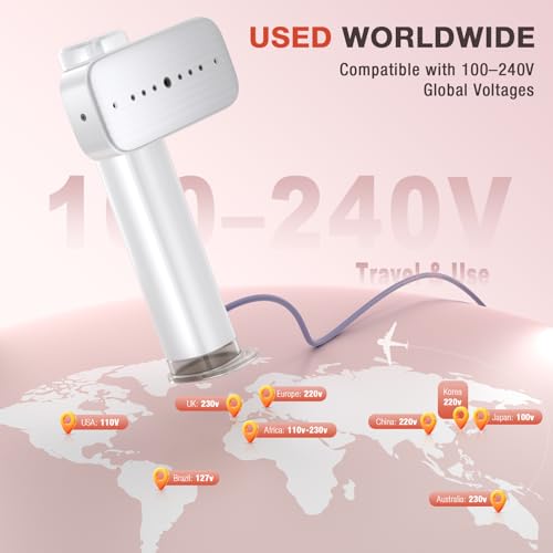 nesmar G5 Pro Smart Handheld Steamer for Clothes – Global Voltage Adaptation（100-240V）1200W Palm-Sized & Lightweight (1lb), Dual Steam Modes, Easy Wrinkle Remover, Auto Shut-Off for Travel & Home - Image 2