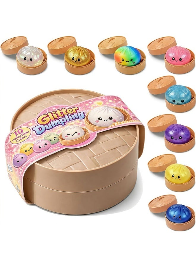 squishy Dumpling Squishy Surprise Box, Dumpling Squishy, Glitter Dumplings Squishies with Steamer Box, Surprise Box Design for Endless Fun (1Pc) - Image 1