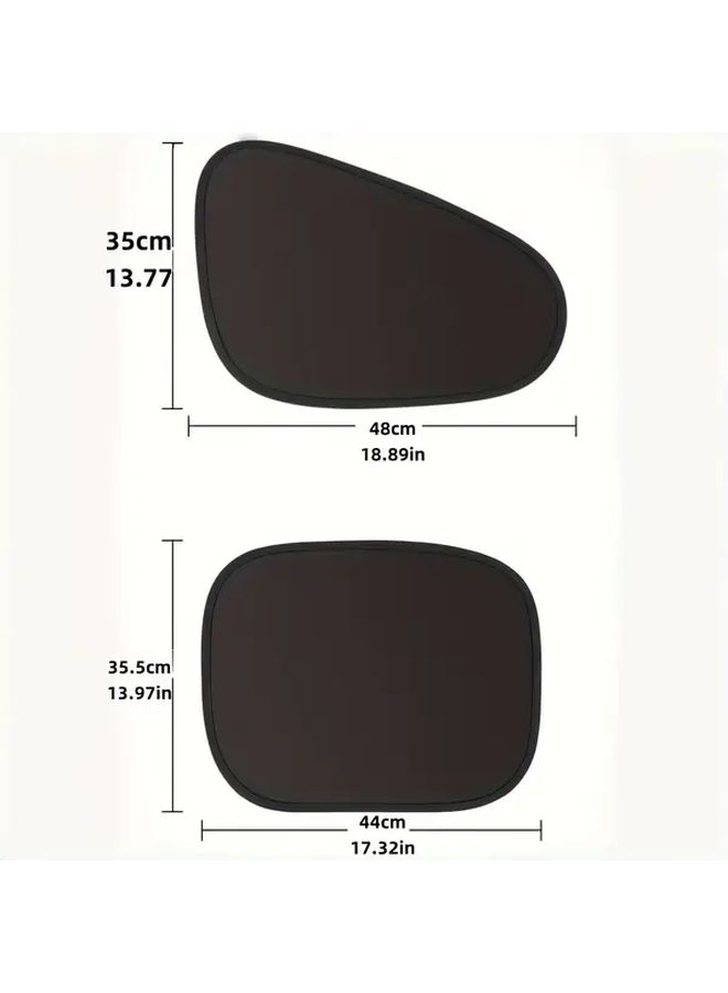 Front Rear Window Sunshade 4pcs Static Adsorption Privacy Anti Peep UV Protection Foldable Storage - Image 2