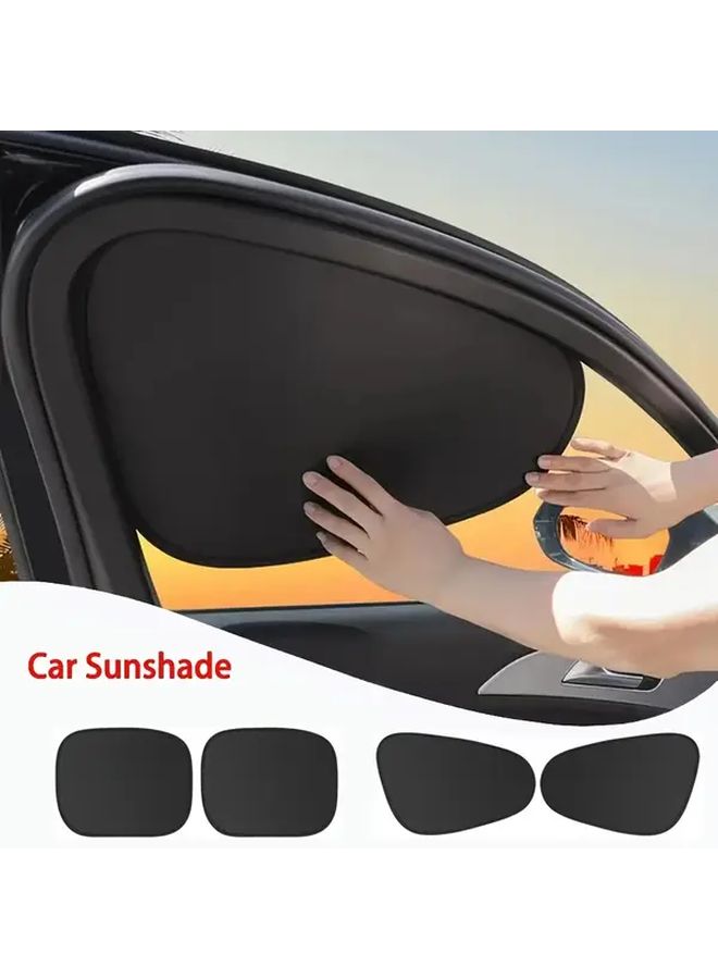 Front Rear Window Sunshade 4pcs Static Adsorption Privacy Anti Peep UV Protection Foldable Storage - Image 1