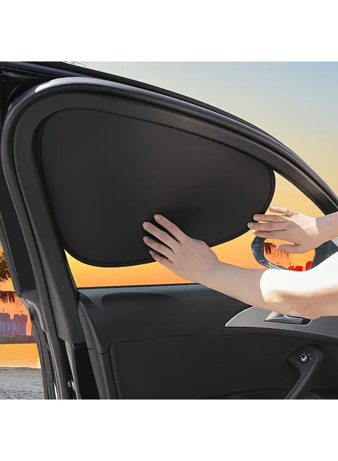 Front Rear Window Sunshade 4pcs Static Adsorption Privacy Anti Peep UV Protection Foldable Storage - Image 5