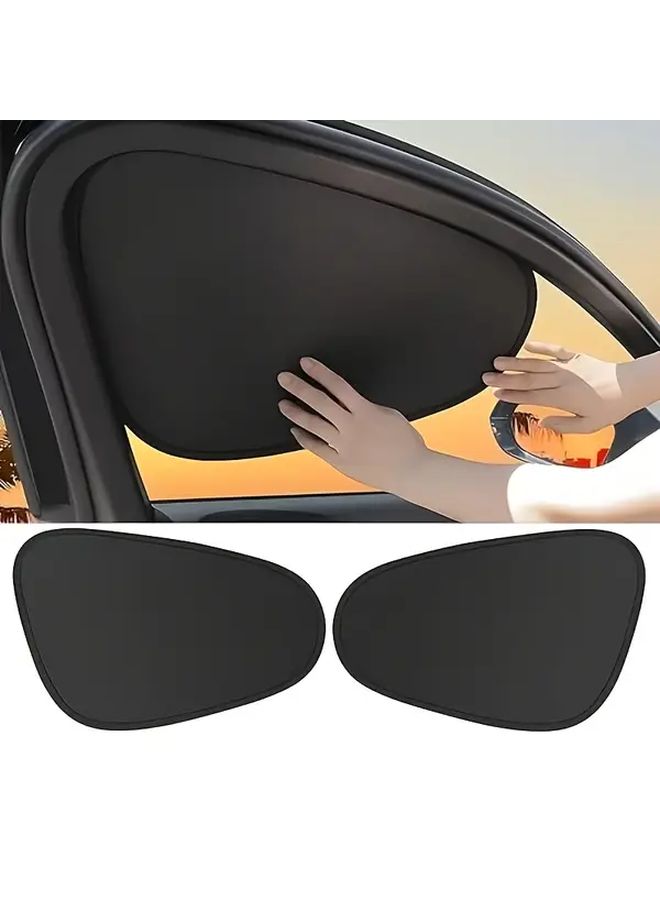 Front Rear Window Sunshade 4pcs Static Adsorption Privacy Anti Peep UV Protection Foldable Storage - Image 3