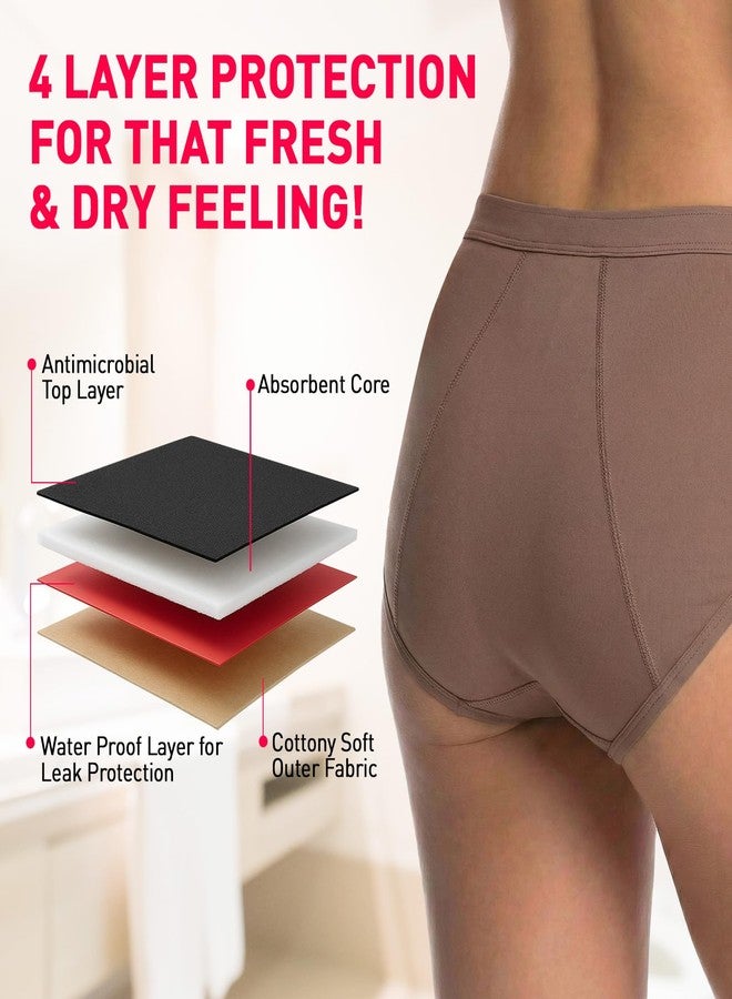 Sirona Reusable Period Panties for Women - Medium (Pack of 1) | Leak Proof Protection for Periods | Soft & Breathable Beige - Image 4