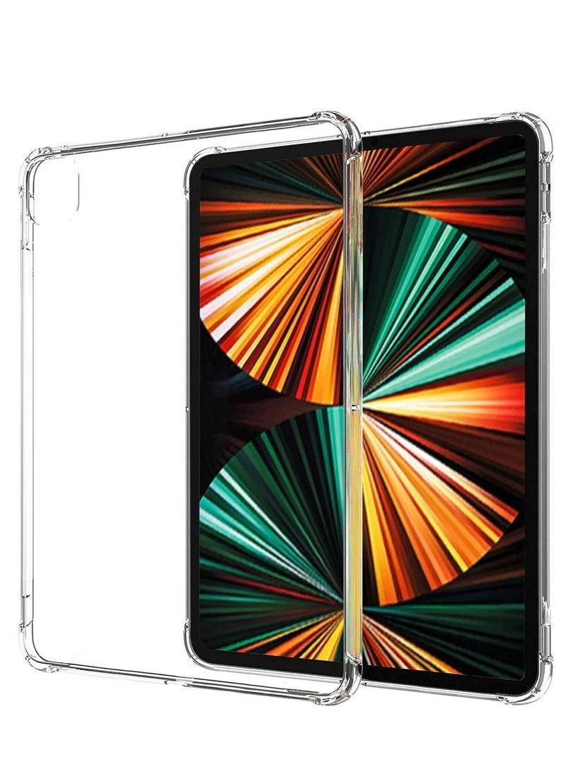 ELTRAZONE Silicon Clear Case for iPad Pro 12.9'' (5th Gen ) 2021, TPU Shockprooof Back Cover, Slim-Fit Protective Case for iPad Pro 12.9 inch 5th Generation, Supports Pencil 2nd Gen Charging, Transparent