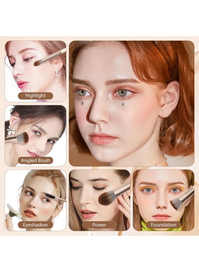 HEYMKGO Makeup Brushes Set 18Pcs Professional Makeup Brushes With 2 Powder Puff & Travel Bag Premium Synthetic Foundation Powder Blush Blending Face Brush Kit Eyeshadow Set Makeup Brushes & Tools - Image 5