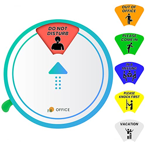 NiOffice Office Privacy Sign 6" Diameter Round with Magnet 6-In-1 PLEASE KNOCK FIRST/IN A MEETING/PLEASE COME IN/OUT OF OFFICE/DO NOT DISTURB/VACATION Durable Acrylic Supply for Conference Home School - Image 1