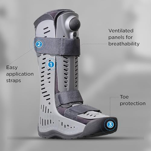 Ossur Rebound Air Walker Boot | Comfortable Walking Boot with Compression Straps & Air Pump Rocker Bottom | Walking Boot for Broken Foot, Walking Boot for Sprained Ankle (Low Top, Medium) - Image 2
