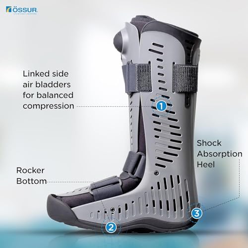 Ossur Rebound Air Walker Boot | Comfortable Walking Boot with Compression Straps & Air Pump Rocker Bottom | Walking Boot for Broken Foot, Walking Boot for Sprained Ankle (Low Top, Medium) - Image 3