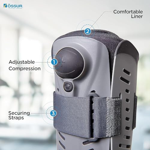Ossur Rebound Air Walker Boot | Comfortable Walking Boot with Compression Straps & Air Pump Rocker Bottom | Walking Boot for Broken Foot, Walking Boot for Sprained Ankle (Low Top, Medium) - Image 5