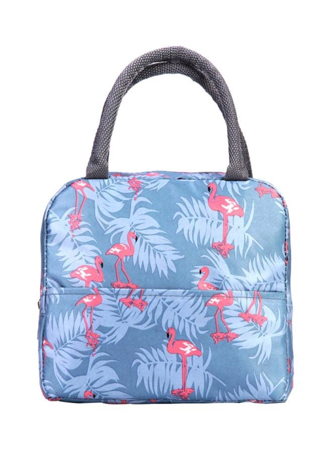 NIBEMINENT Printed Heat Preservation Lunch Bag Blue/Pink/Grey 21x20x11cm