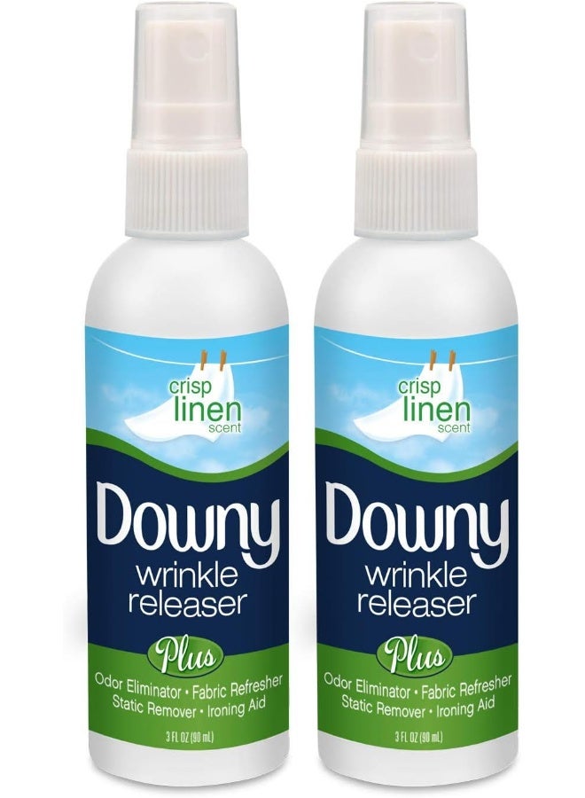 Downy Downy Wrinkle Releaser, Travel Size, Cruise Accessories, Crisp Linen Scent 3 fl oz - 2 Pack - Image 1